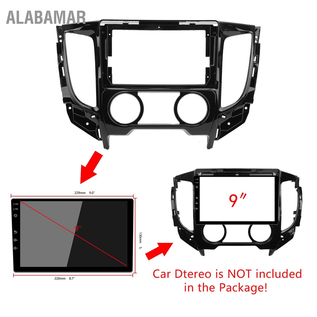 alabamar-2din-รถสเตอริโอวิทยุแผงนำทาง-trim-สำหรับ-mitsubishi-l200-triton-2015-2019-คู่มือ-ac