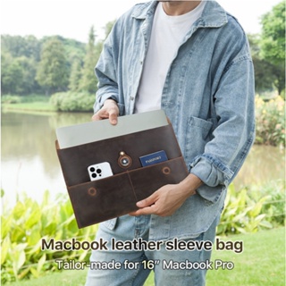 กระเป๋าใส่แล็ปท็อป หนัง ขนาด 16.2 นิ้ว สําหรับ 16.2 นิ้ว 15 นิ้ว M1 Max โทรศัพท์มือถือ หนังสือเดินทาง