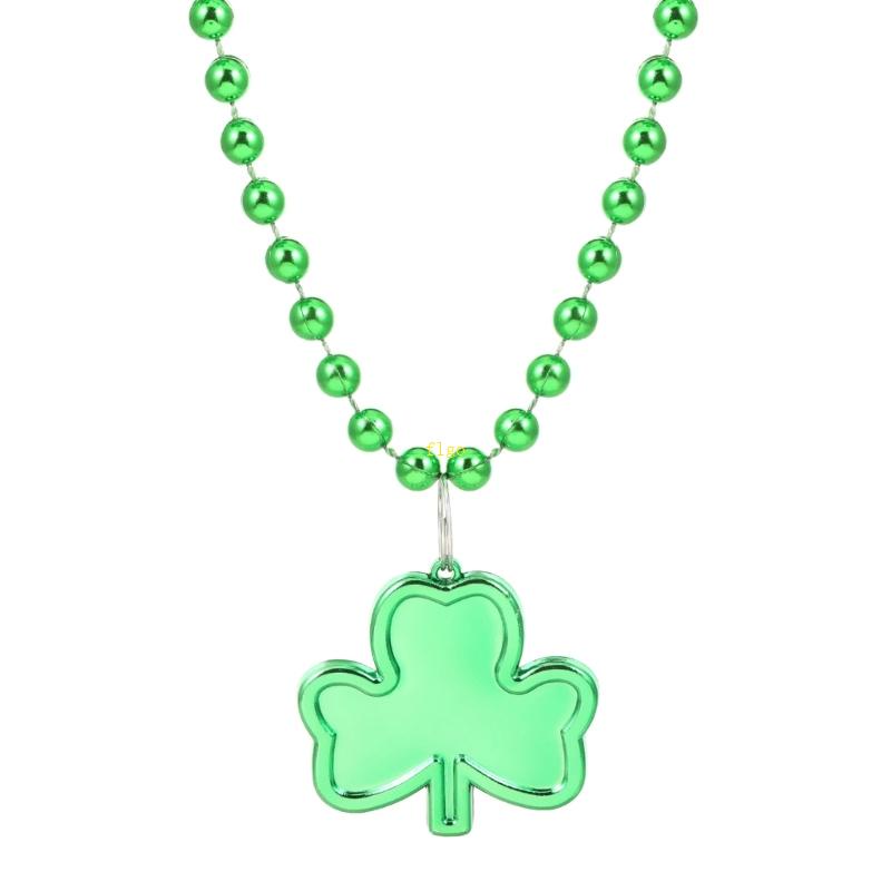 flgo-st-patricks-day-สร้อยคอลูกปัดหญ้านําโชค-สีเขียว-แชมร็อค-ของขวัญ-สําหรับวัน-st-patricks