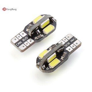 Abongbang หลอดไฟ LED W5W T10 Canbus 5730 8SMD 12V 6000K สําหรับติดตกแต่งภายในรถยนต์ 10 ชิ้น