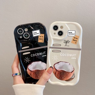 ⚡พร้อมส่ง⚡มะพร้าว เคสโทรศัพท์มือถือนิ่ม ขอบโค้ง กันกระแทก For iPhone 11 13 12 14 Pro Max X Xs Max XR 7 8 Plus SE เคส