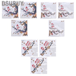 Dsubuy 3Pcs Owl On A Tree Branch  Self Adhesive Christmas Decal Picture Decor