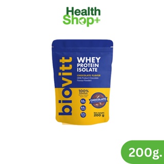 Biovitt Whey Protein Isolate เวย์โปรตีนอาหารเสริมโปรตีน รสช็อกโกแลต 200 g. โปรตีนสูง ช่วยเสริมสร้างกล้ามเนื้อ