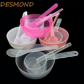 Desmond 4 ชิ้น / เซต ไม้พายมาสก์หน้า เครื่องมือ, ชุดชามผสมมาสก์หน้า DIY แบบนุ่ม, เครื่องมือแต่งหน้า ใช้ซ้ําได้ ร้านเสริมสวย พลาสติก ขนาดเล็ก