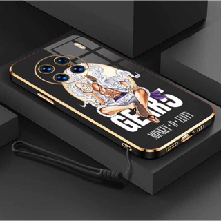 เคสโทรศัพท์มือถือ ซิลิโคนนิ่ม ป้องกันกล้อง ขอบชุบ หรูหรา พร้อมสายคล้อง สําหรับ Vivo X90 Pro 5G