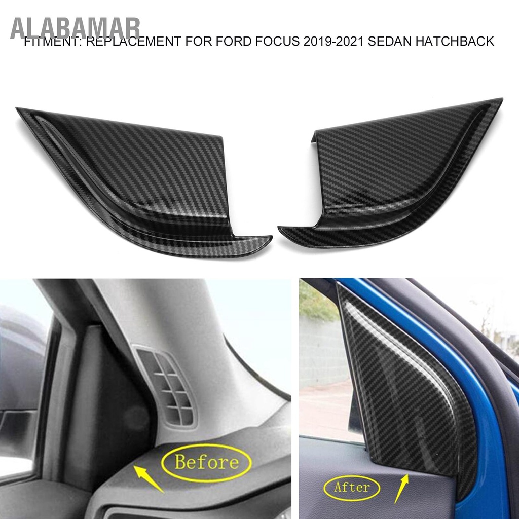 alabamar-ประตูหน้าเสาสามเหลี่ยม-trim-คาร์บอนไฟเบอร์สำหรับ-ford-focus-2019-2021