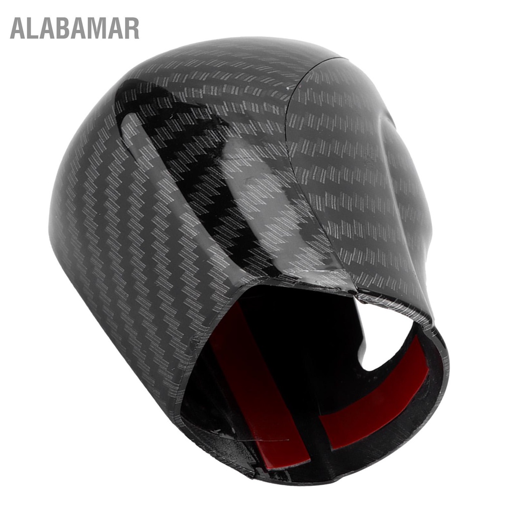 alabamar-เกียร์-shift-knob-cover-trim-คาร์บอนไฟเบอร์ตกแต่งสำหรับ-honda-fit-jazz-2021