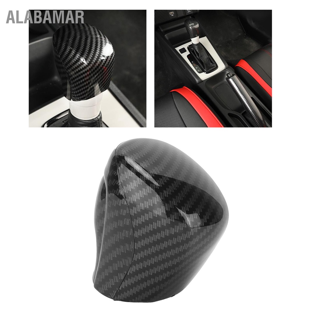 alabamar-เกียร์-shift-knob-cover-trim-คาร์บอนไฟเบอร์ตกแต่งสำหรับ-honda-fit-jazz-2021