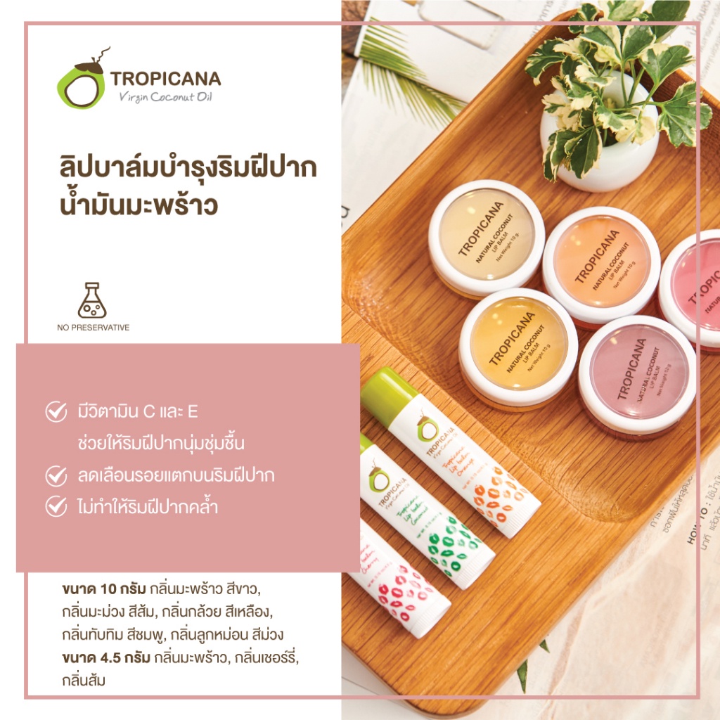 tropicana-ลิปบาล์ม-น้ำมันมะพร้าว-10g-natural-coconut-lip-balm-ลิปทรอปิคานา