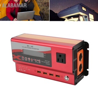 ALABAMAR รถอินเวอร์เตอร์ 700W DC 12/24V to AC 110V 60HZ จอแสดงผล LCD Ambient Light 4 พอร์ต USB US ซ็อกเก็ตแบตเตอรี่คลิป