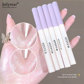 JULYSTAR Hisyi Pure Silkworm โกหกปากกา Matte Pearlescent Brightening Fine Flash Eye Shadow ปากกาเรืองแสงสูง