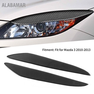 ALABAMAR 2 ชิ้นคาร์บอนไฟเบอร์ไฟหน้าคิ้วเปลือกตาปกสวมทนเหมาะสำหรับมาสด้า 3 2010-2013