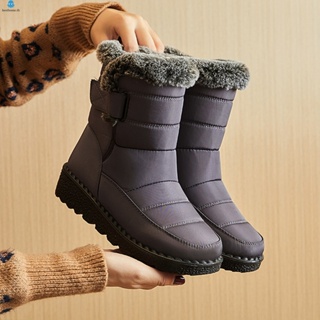 รองเท้าบูทหิมะ แบบนิ่ม กันน้ํา ให้ความอบอุ่น สไตล์คลาสสิก สําหรับผู้หญิง