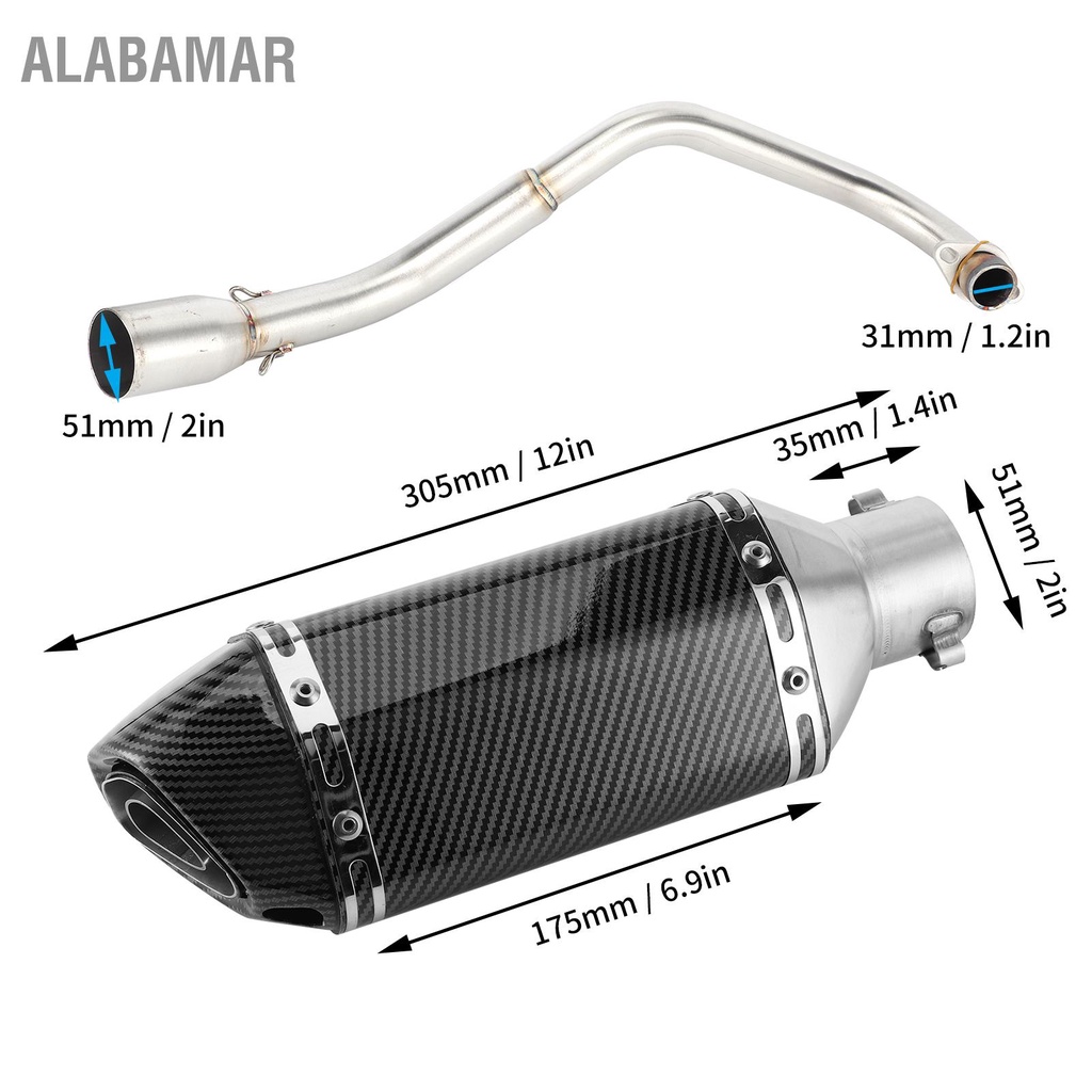 alabamar-ท่อไอเสียสแตนเลสท่อ-muffler-baffle-อุปกรณ์เสริมรถจักรยานยนต์-fit-สำหรับ-honda-msx125-2013-2020