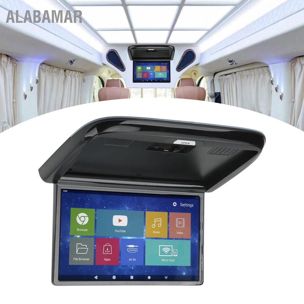 alabamar-16in-รถเครื่องเล่นหลังคาหน้าจอสัมผัส-7-สี-ambient-light-สำหรับ-android-10-0-roof-mount-monitor