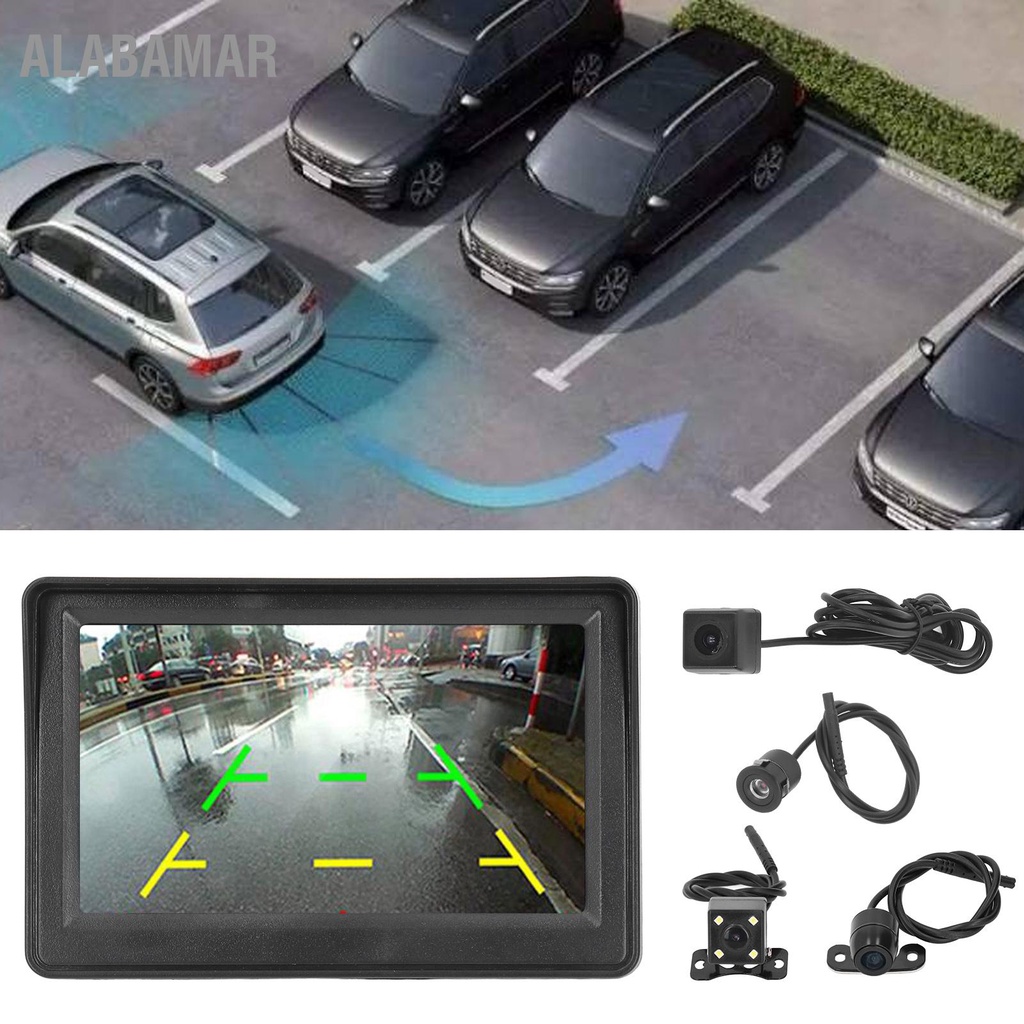 alabamar-กล้องสำรอง-4-3in-ชุดตรวจสอบด้านหลังรถระบบที่จอดรถ-night-vision-กันน้ำสำหรับ-rvs-รถพ่วงรถบรรทุกรถปิคอัพ