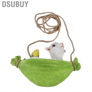 Dsubuy Garden Statue Hanging Fine Workmanship Cute Resin Swinging Sheep