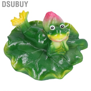 Dsubuy Floating Frog Figurine Lifelike Modeling Lotus Leaf Craft For Outdoor