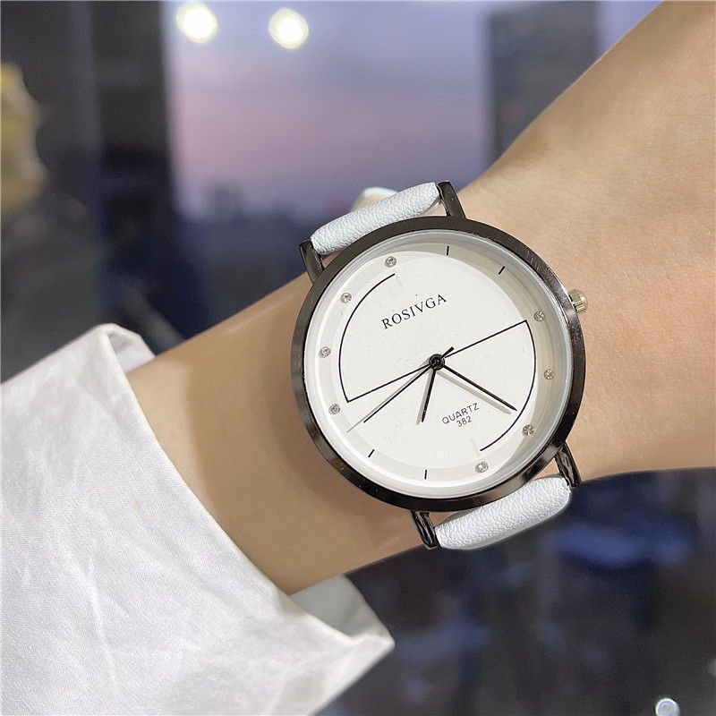 นาฬิกาข้อมือควอตซ์-หน้าปัดขนาดใหญ่-แบบเรียบ-สไตล์เกาหลี-สําหรับผู้หญิง