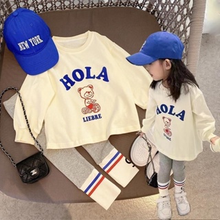 Childrens clothes Spring New Girls suit Baby Foreign Cotton soft clothes Childrens Fashion Leisure T-shirts two sets