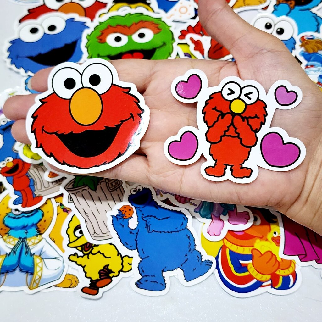 สติ๊กเกอร์ เอลโม่ Elmo Sesame Street ติดแน่น กันน้ำ ติดตกแต่ง (50 ชิ้น ...