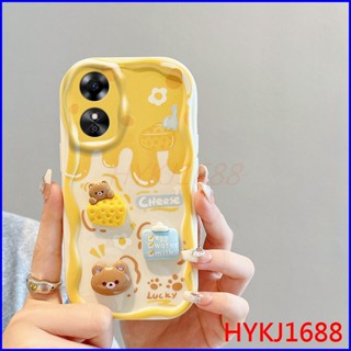 เคสโทรศัพท์มือถือ ซิลิโคนนิ่ม tpu ลายตุ๊กตาครีม 3D สําหรับ Oppo A17 A17K NYGZ