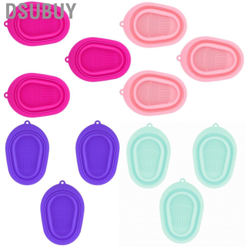 dsubuy-3pcs-silicone-makeup-cleaning-brush-scrubber-mat-foldable-bowl