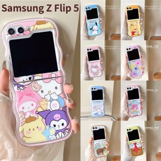 SANRIO เคสโทรศัพท์มือถือแบบนิ่ม กันกระแทก ลายการ์ตูนซานริโอ้ เมโลดี้ ชินนาม่อนโรลน่ารัก สําหรับ Samsung Galaxy Z Flip5 Z Flip 3 Flip 4 5G