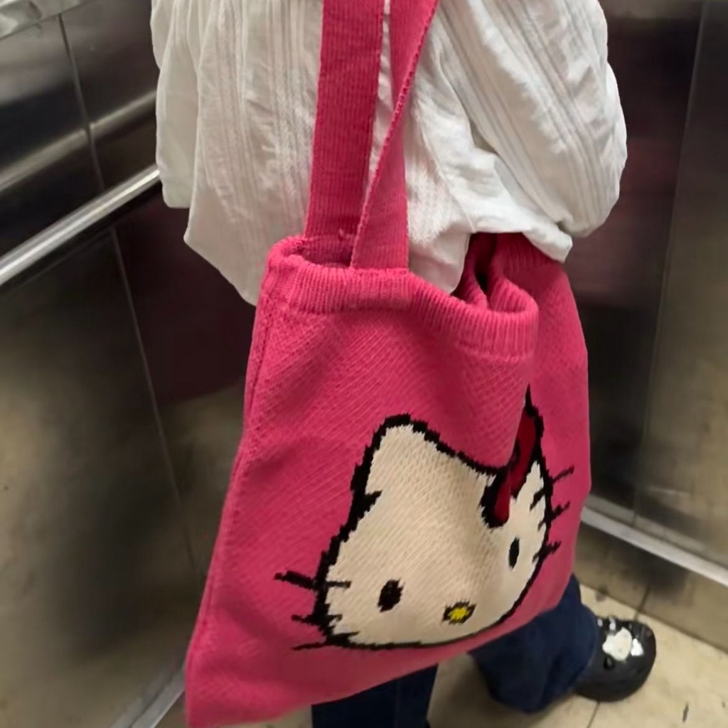 new-cute-childrens-knitting-bag-kitty-cartoon-carrying-one-shoulder-large-capacity-ins-handbag-todd-bag