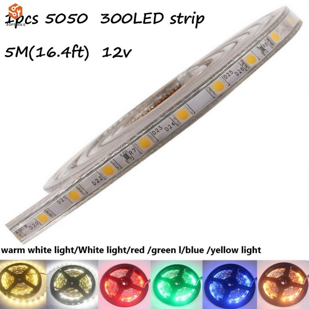 แถบไฟ-led-5050-12v-smd-60-ดวง-ต่อเมตร-ยาว-5-เมตร-กันน้ํา-และประหยัดพลังงาน