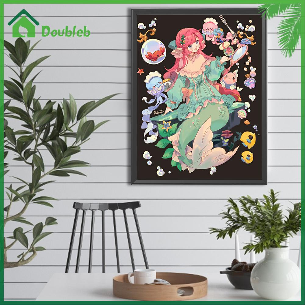 doub-x-ภาพวาดปักเพชร-ทรงกลม-ลายผู้หญิงสวย-5d-diy-สําหรับตกแต่งบ้าน