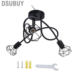 Dsubuy 3 Heads Pendant Light Hollow Iron Ceiling Lamp Base For Bedroom E14 Bulb HT