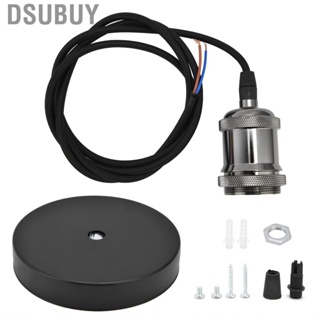 Dsubuy 1.5m Plug In Pendant Light Cord Kit Black Vintage Lamp Socket For Home DIY