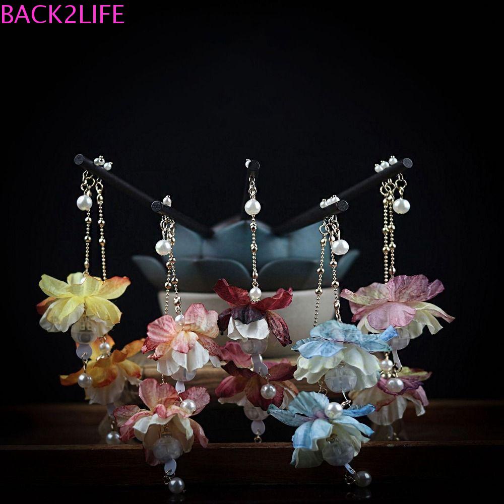 back2life-กิ๊บติดผม-ไม้-ลายดอกไม้-ประดับพู่-สไตล์จีนโบราณ-สําหรับผู้หญิง