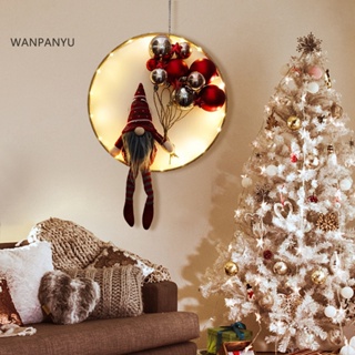 Wanpanyu จี้ตุ๊กตาคริสต์มาส ผ้ากํามะหยี่ขนนิ่ม พร้อมไฟ Led สําหรับตกแต่งเทศกาลคริสต์มาส