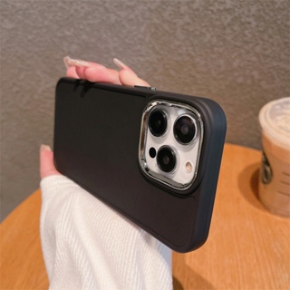 เคสโทรศัพท์มือถือ ซิลิโคนนิ่ม ป้องกันเลนส์กล้อง กันกระแทก หรูหรา สําหรับ iPhone 11 12 13 14 15 Pro Max 15 Plus