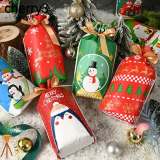 Cherry3 ถุงขนม ลายซานตาคลอส สโนว์แมน คริสต์มาส สําหรับตกแต่งบ้าน 50 ชิ้น