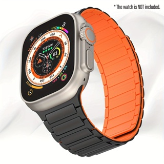 สายนาฬิกาข้อมือซิลิโคน แม่เหล็ก สําหรับ Apple Watch Ultra 8 7 6 SE 5 4 3 2 1 ขนาด 45 มม. 44 มม. 42 มม. 41 มม. 40 มม. 38 มม.