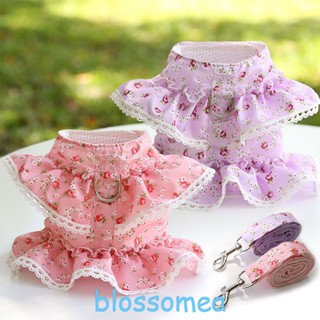 Blossomea เสื้อกั๊ก พร้อมสายจูง ปรับได้ ลายดอกไม้ สําหรับสัตว์เลี้ยง สุนัข