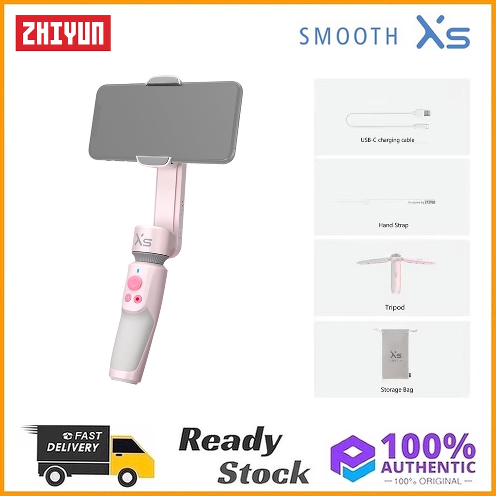 zhiyun-smooth-xs-ไม้เซลฟี่-ไม้กันสั่นสมาร์ทโฟน-2-แกน-สีชมพู