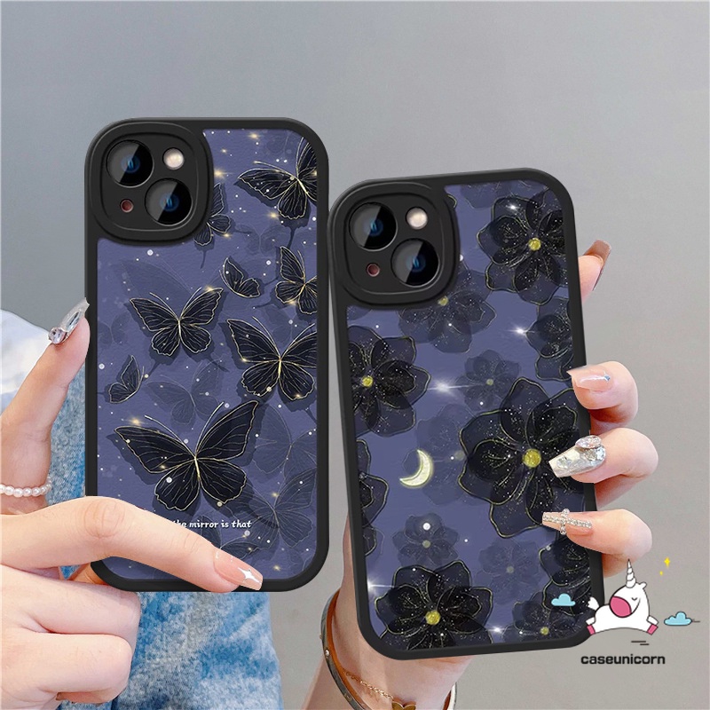 เคสโทรศัพท์มือถือ-tpu-นิ่ม-กันกระแทก-ลายภาพวาดสีน้ํามัน-รูปผีเสื้อ-และดาว-และท้องฟ้ากลางคืน-สําหรับ-iphone-11-14-12-xr-13-pro-max-x-xs-max-7-6-8-6s-plus-se-2020