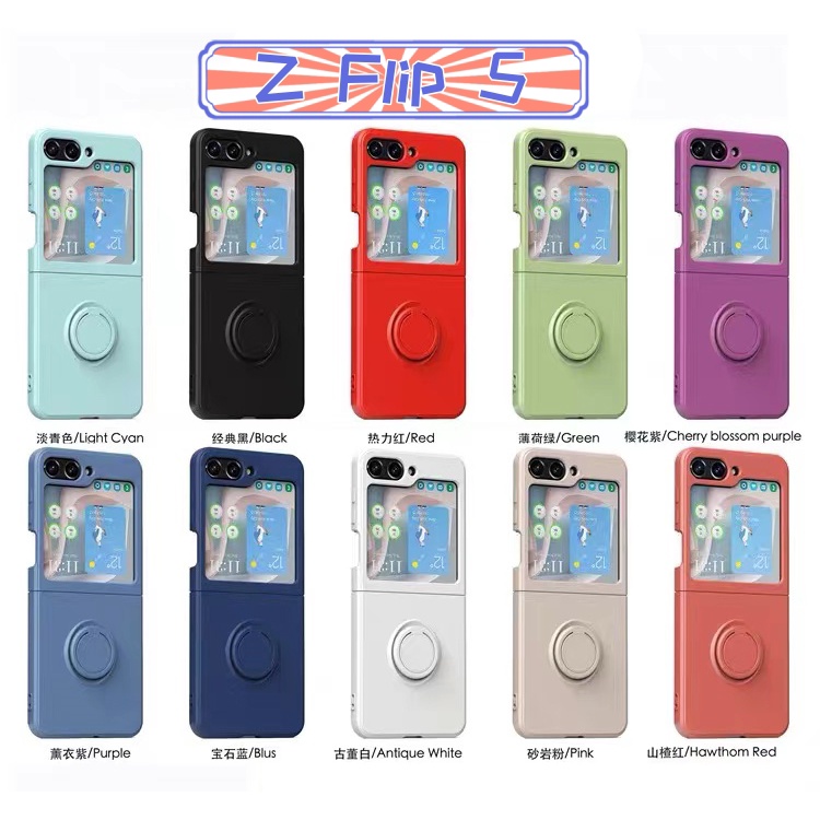 เคสโทรศัพท์มือถือ-แบบบาง-พร้อมแหวนขาตั้ง-สีมาการอง-สําหรับ-samsung-galaxy-z-flip5-z-flip-5-flip-z-5