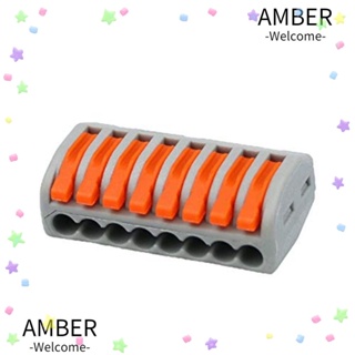 Amber ขั้วต่อเชื่อมสายไฟ PCT-218 8 พอร์ต สีส้ม 10 ชิ้น