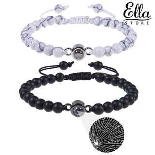 Ellastore123 สร้อยข้อมือ เชือกยางยืด แฮนด์เมด ปรับได้ 100 ภาษา อุปกรณ์เสริม สําหรับคู่รัก