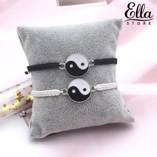 Ellastore123 สร้อยข้อมือเชือกถัก แฮนด์เมด ทรงกลม ปรับได้ เครื่องประดับแฟชั่น สําหรับผู้ชาย ผู้หญิง