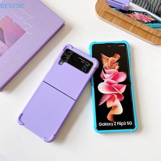 Best3c เคสโทรศัพท์มือถือ ซิลิโคนนิ่ม พับได้ สีมาการอง สําหรับ Samsung Galaxy Z Flip3 4 5G Z Flip3 4