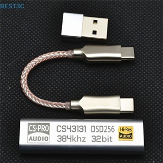 Best3c อะแดปเตอร์ถอดรหัสหูฟัง Type C เป็น 3.5 มม. DAC CS43131 สําหรับ PC HiFi