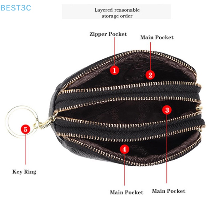 best3c-ขายดี-ขายดี-กระเป๋าสตางค์-หนังแท้-มีซิป-สามช่อง-สําหรับใส่กุญแจรถยนต์