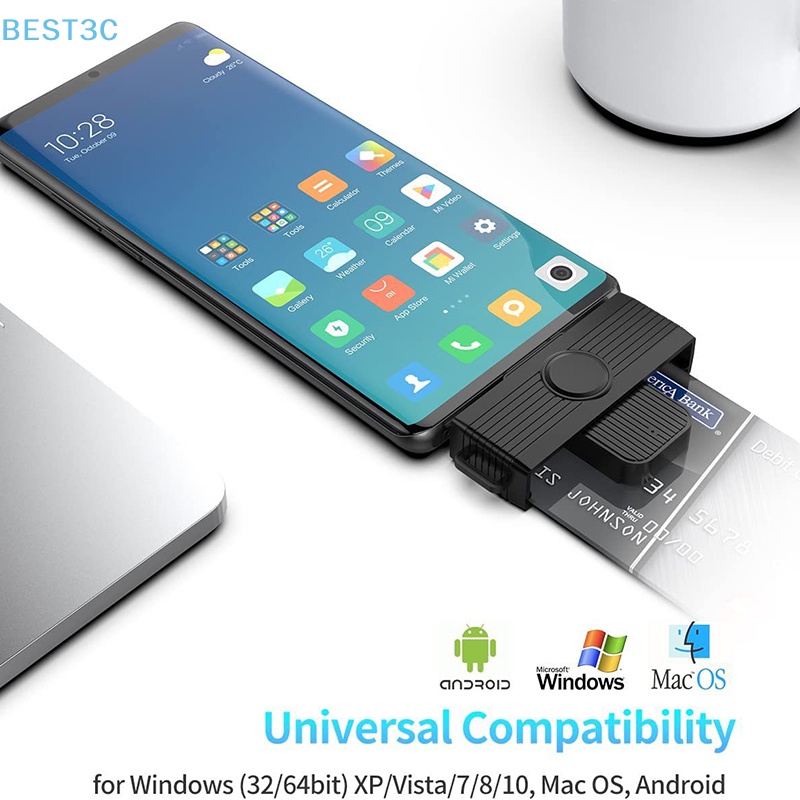 best3c-อะแดปเตอร์เชื่อมต่อซิมการ์ดรีดเดอร์-usb-type-c-emv-สําหรับโทรศัพท์-android