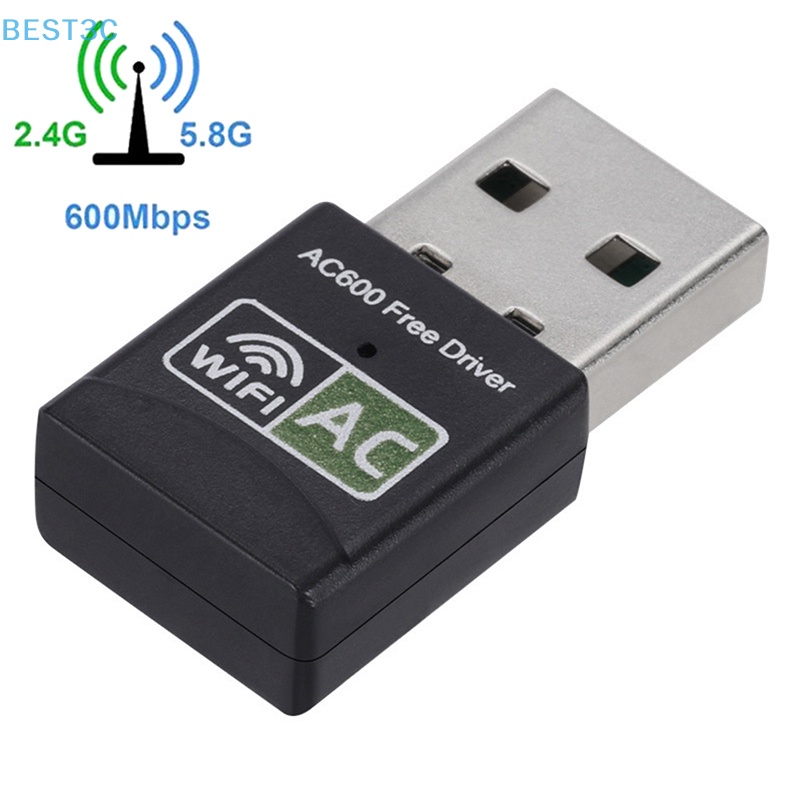 best3c-ขายดี-อะแดปเตอร์การ์ดเครือข่ายไร้สาย-600mbps-dual-band-wifi-usb-เสาอากาศ-2-4-5-ghz-usb-wifi